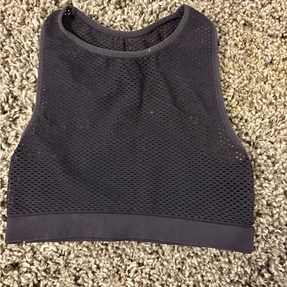 Amazon Black Crop Top Fitted High Low